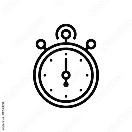 Black line icon for stopwatch