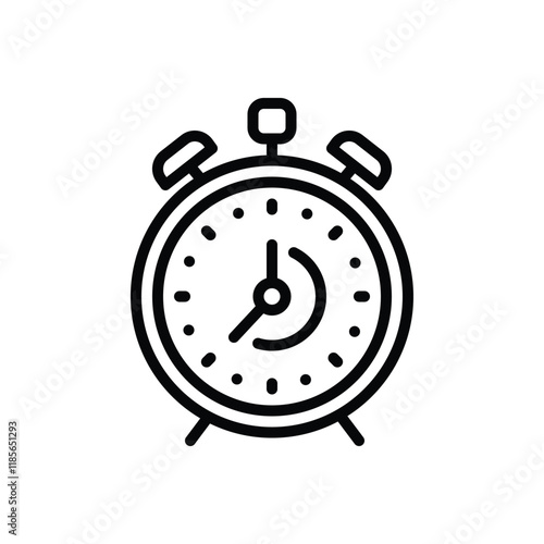 Black line icon for time