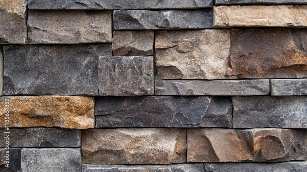 Textured rugged stone wall featuring a variety of earthy tones and shapes ideal for architectural and design backgrounds. Textured rugged stone wall featuring a variety of earthy tones and shapes ideal for architectural and design backgrounds.