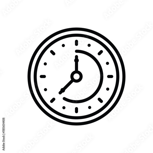 Black line icon for clock