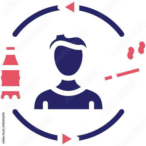 Unhealthy Lifestyle vector icon illustration of Lifestyles iconset.