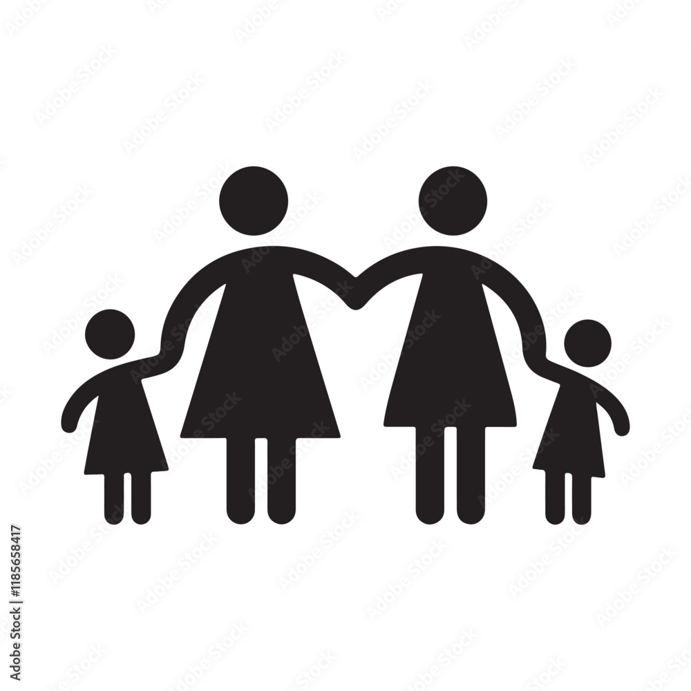 Family icon vector illustration silhouette art Family icon vector illustration silhouette art