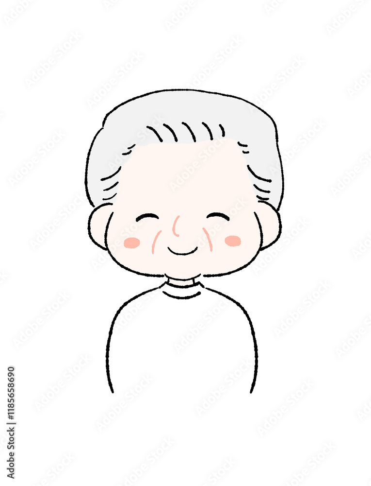 Obraz premium にっこり笑顔のかわいいおじいちゃん