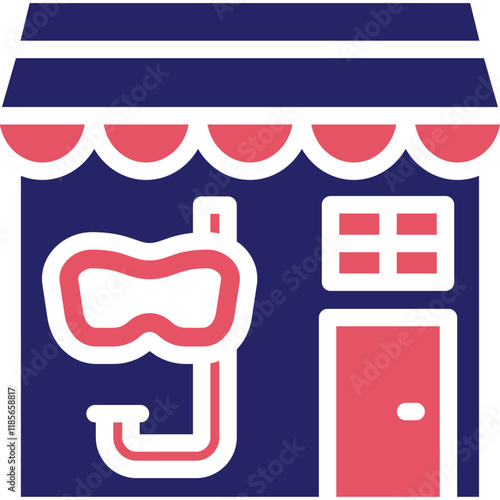 Dive Shop vector icon illustration of Vacation and Tourism iconset.