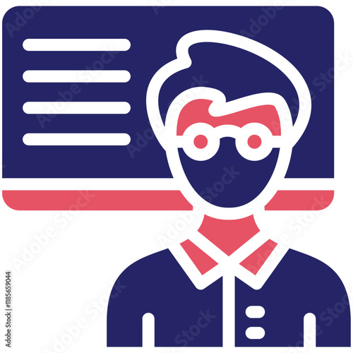 Teacher Male vector icon illustration of Literature iconset.