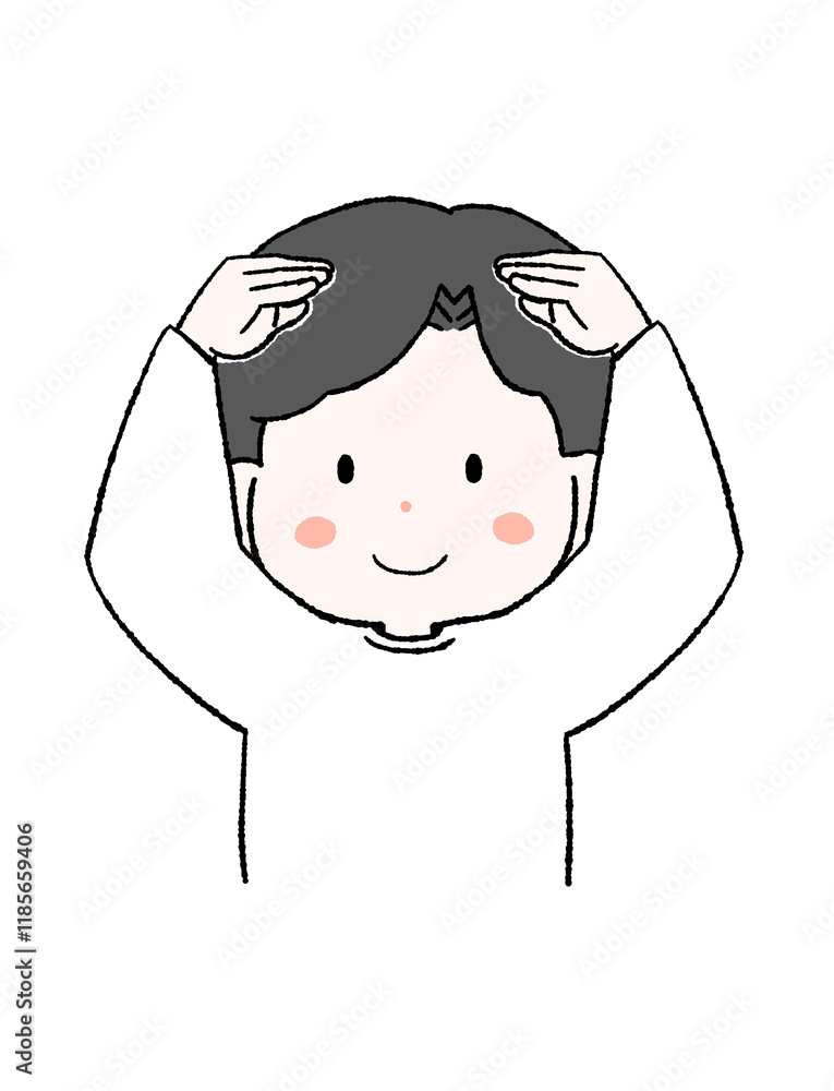 Obraz premium 大きく丸のポーズをする男性のイラスト