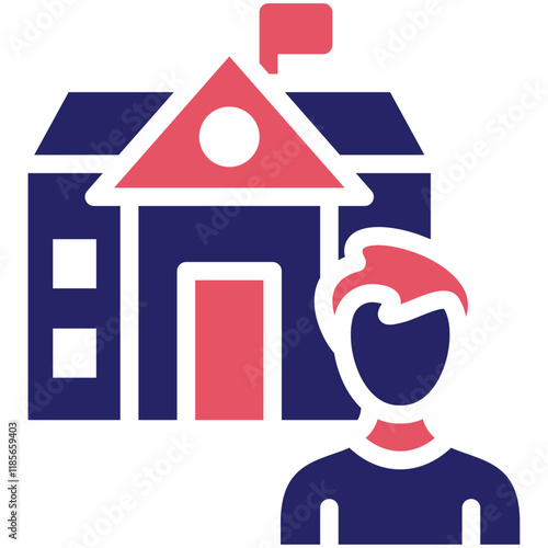 Scholar Male vector icon illustration of Literature iconset.