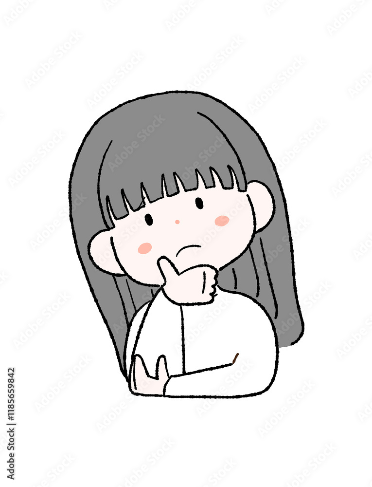 疑問に思う女性のイラスト
