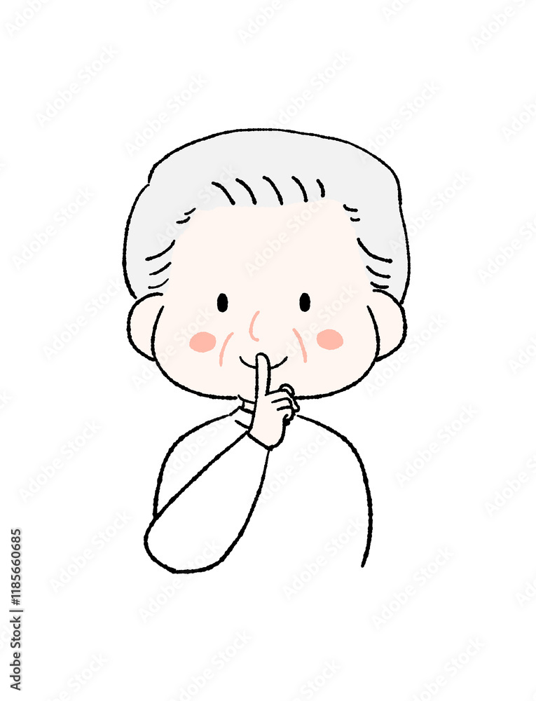 Obraz premium 秘密のポーズをするかわいいおじいちゃん