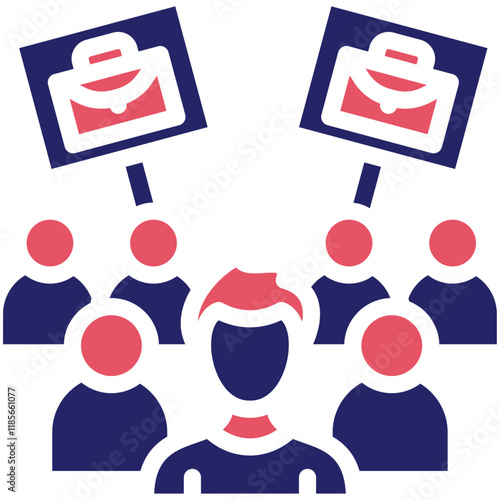 Work Protest vector icon illustration of Protesting and Civil Disobedience iconset.