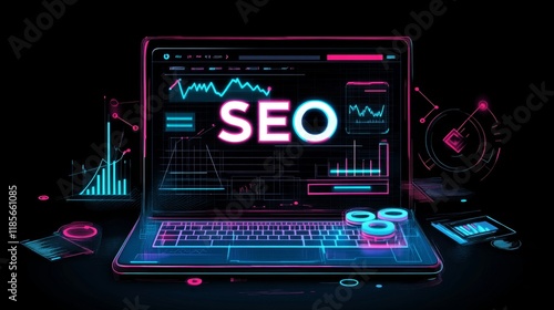 Wallpaper Mural Seo analysis techniques and strategies digital marketing infographic virtual environment front view data visualization Torontodigital.ca