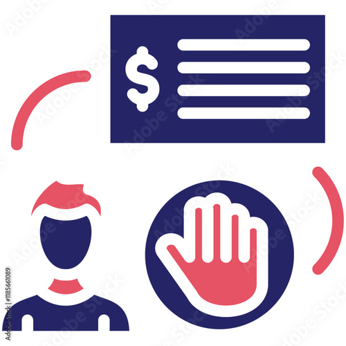 Tax Resistance vector icon illustration of Protesting and Civil Disobedience iconset.