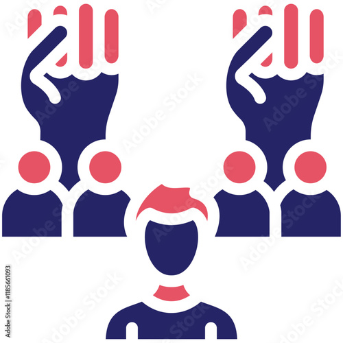 Unity vector icon illustration of Protesting and Civil Disobedience iconset.