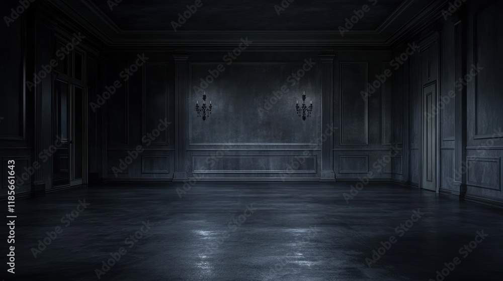 Eerie atmosphere in abandoned room dark environment digital art mysterious setting captivating concept Eerie atmosphere in abandoned room dark environment digital art mysterious setting captivating concept