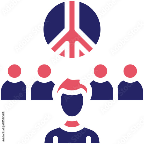 Peaceful vector icon illustration of Protesting and Civil Disobedience iconset.