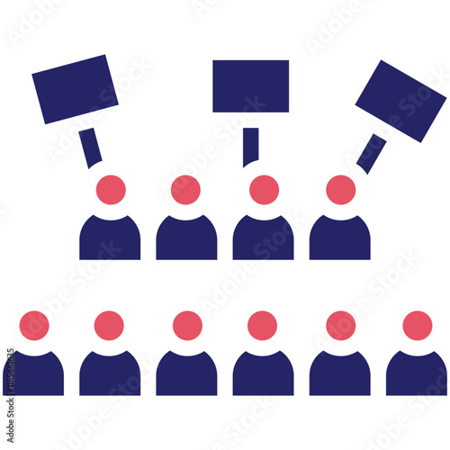 March vector icon illustration of Protesting and Civil Disobedience iconset.