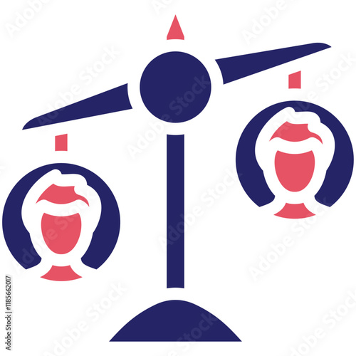 Inequality vector icon illustration of Protesting and Civil Disobedience iconset.