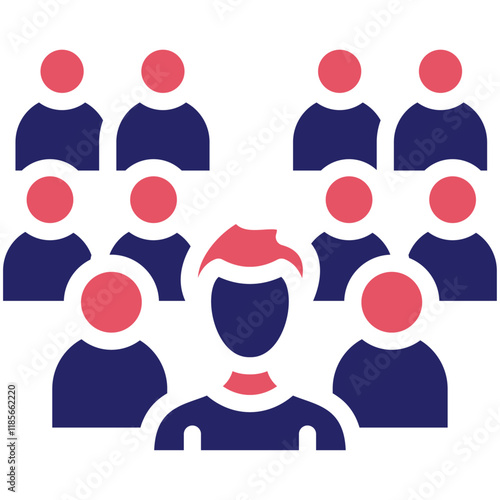 Crowd vector icon illustration of Protesting and Civil Disobedience iconset.