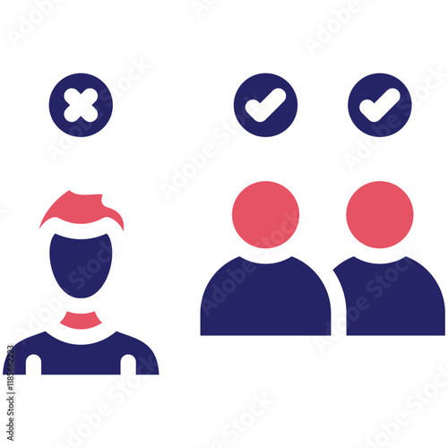 Discrimination vector icon illustration of Protesting and Civil Disobedience iconset.