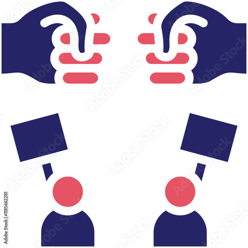 Counter Protest vector icon illustration of Protesting and Civil Disobedience iconset.