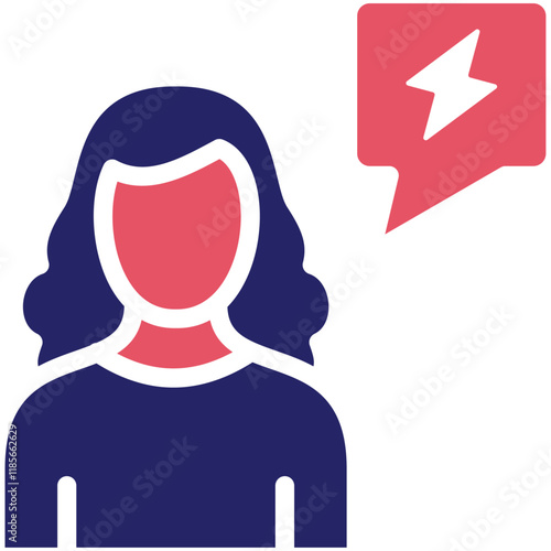 Activist Female vector icon illustration of Protesting and Civil Disobedience iconset.