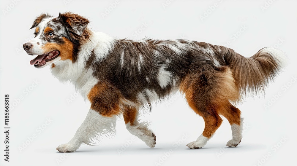 Fototapeta premium Miniature Australian Shepherd Dog: Merle Aussie Canine Portrait