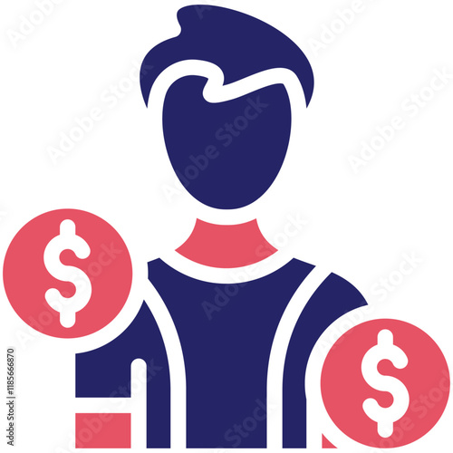 Finance Officer vector icon illustration of Business & Economy iconset.