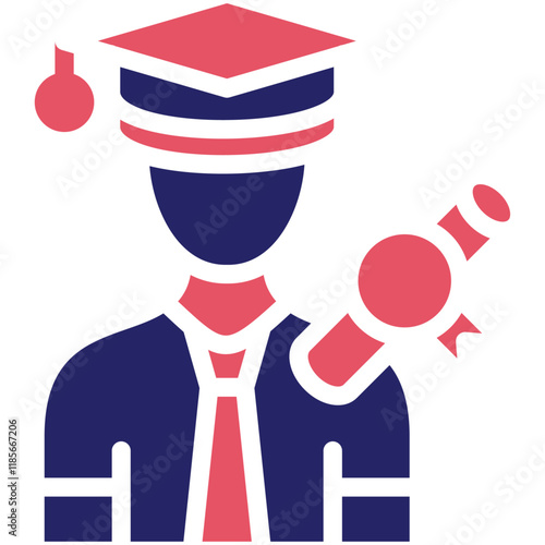 Graduates vector icon illustration of School iconset. photo