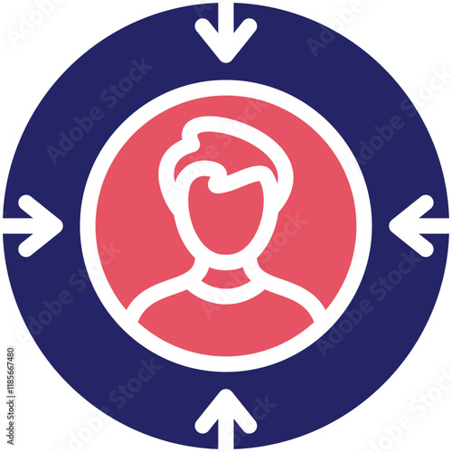 Head Hunting vector icon illustration of Human Resource iconset.