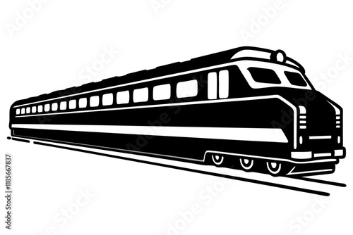 Train isolated vector silhouette illustration on white background