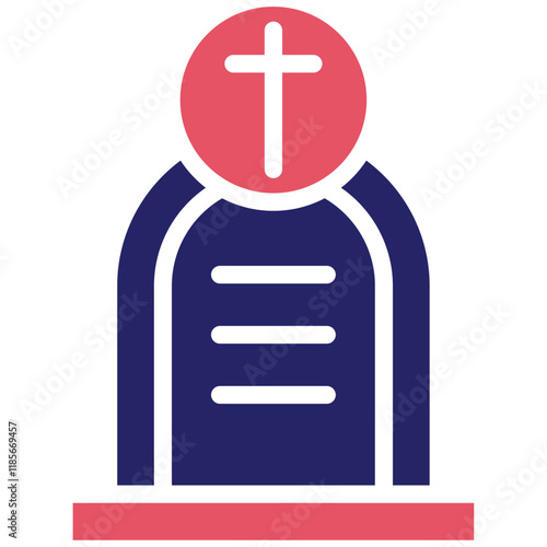 Tomb vector icon illustration of Funeral iconset.