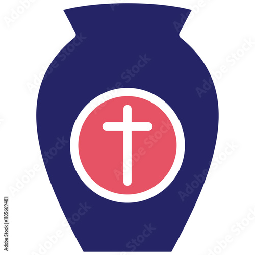 Urn vector icon illustration of Funeral iconset.