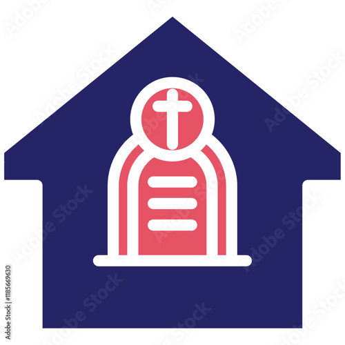 Mausoleum vector icon illustration of Funeral iconset.