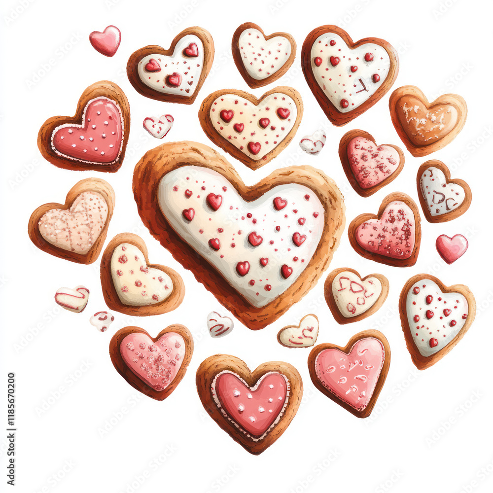 heart shaped cookies on a plate heart shaped cookies on a plate
