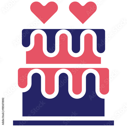 Two Layered Cake vector icon illustration of Party and Celebration iconset.