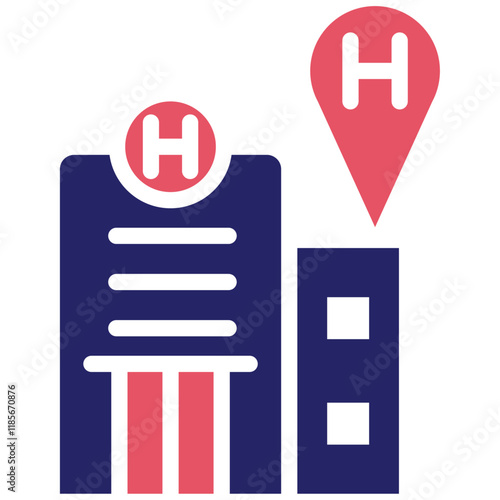 Hospital Location vector icon illustration of Pharmacy iconset.