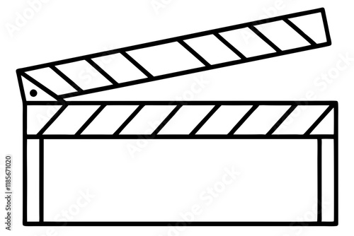 Geometric Movie Clapperboard Vector Line Art Design, Perfect for Film and Media Projects