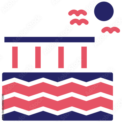 Wharves vector icon illustration of Coastline iconset.