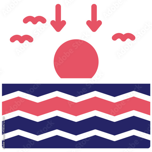 Sundown vector icon illustration of Coastline iconset.
