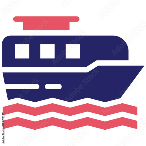 Boat vector icon illustration of Coastline iconset.