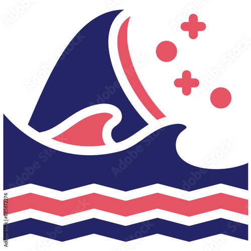 Sea vector icon illustration of Coastline iconset.