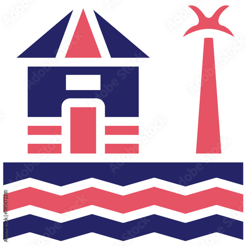Coast House vector icon illustration of Coastline iconset.