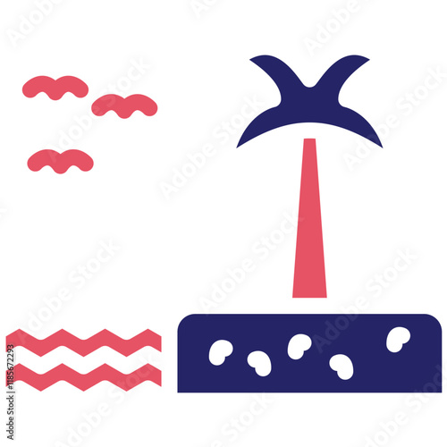 Palm Tree vector icon illustration of Coastline iconset.