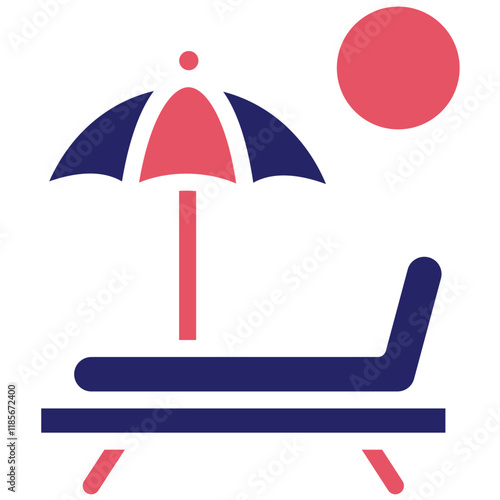 Beach Chair vector icon illustration of Coastline iconset.