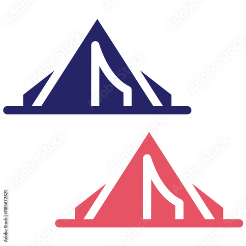 Mina Tents vector icon illustration of Hajj Pilgrimage iconset.