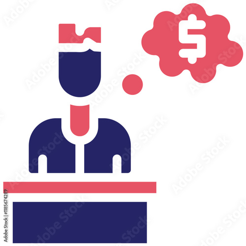 Bribed Witness vector icon illustration of Corruption iconset.