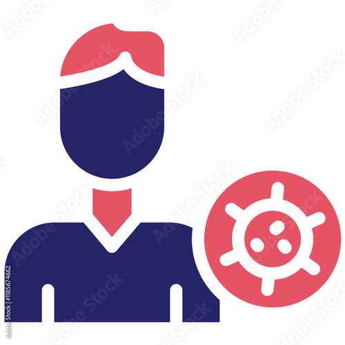 Infected Person vector icon illustration of Infectious Diseases iconset.