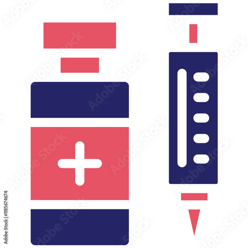 Vaccination Syringe vector icon illustration of Infectious Diseases iconset.