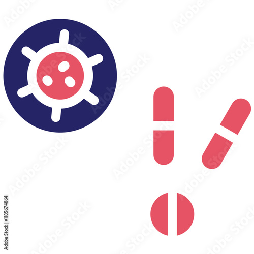 Antiviral Medication vector icon illustration of Infectious Diseases iconset.