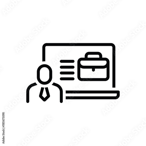 Black line icon for job